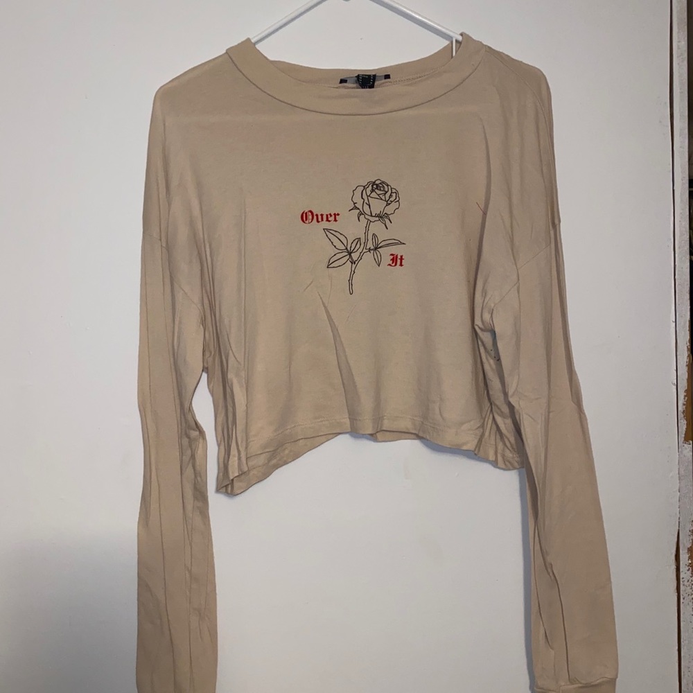 Cropped long sleeve top